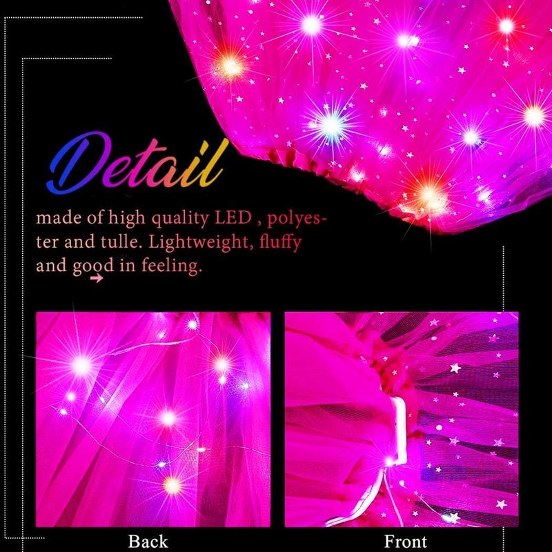 Nicute Light Up Tutu Led Layered Tulle Tutus Skirt for Women - Image 3
